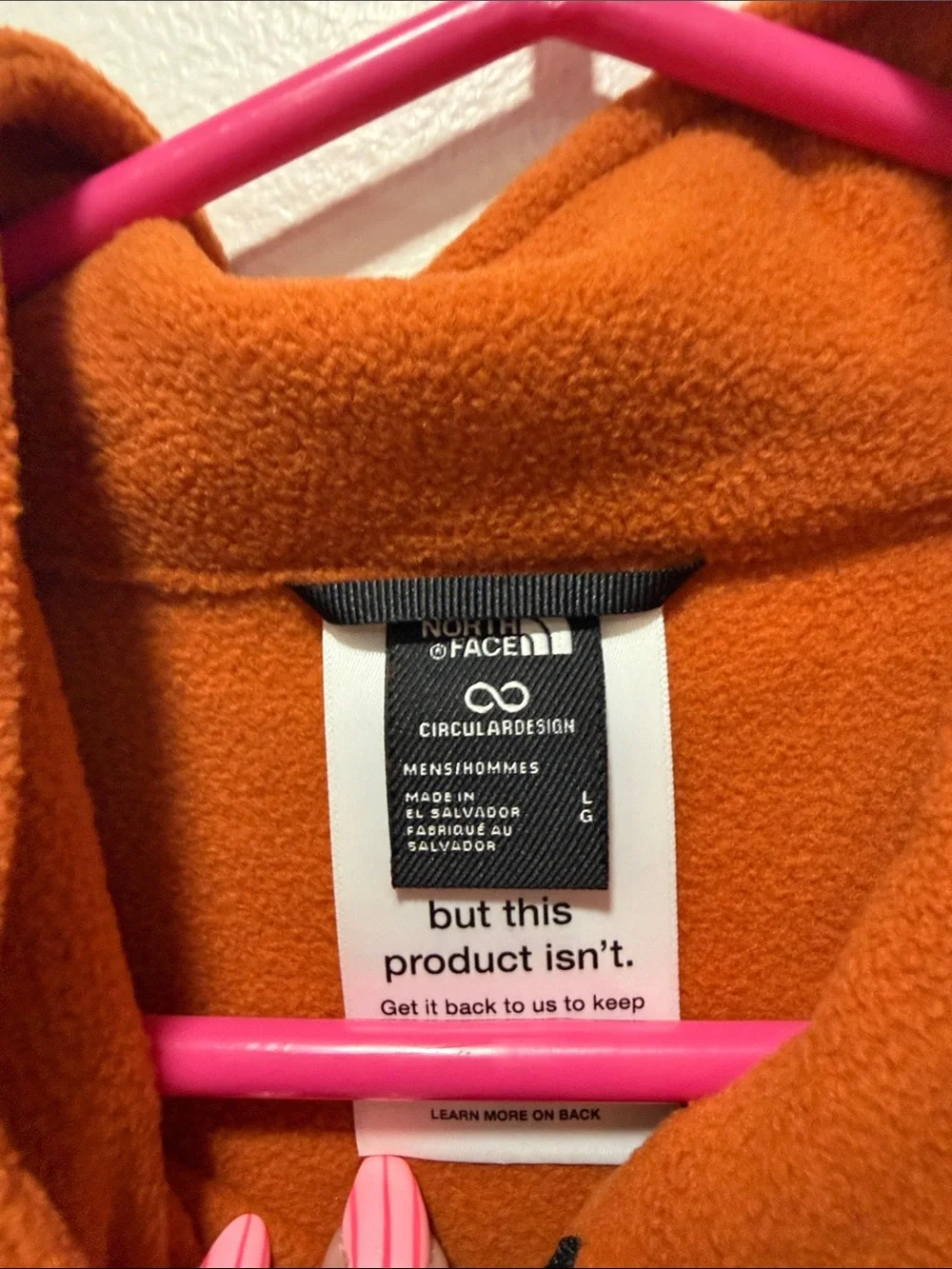 The North Face Men's Orange Quarter-Zip Fleece Pullover